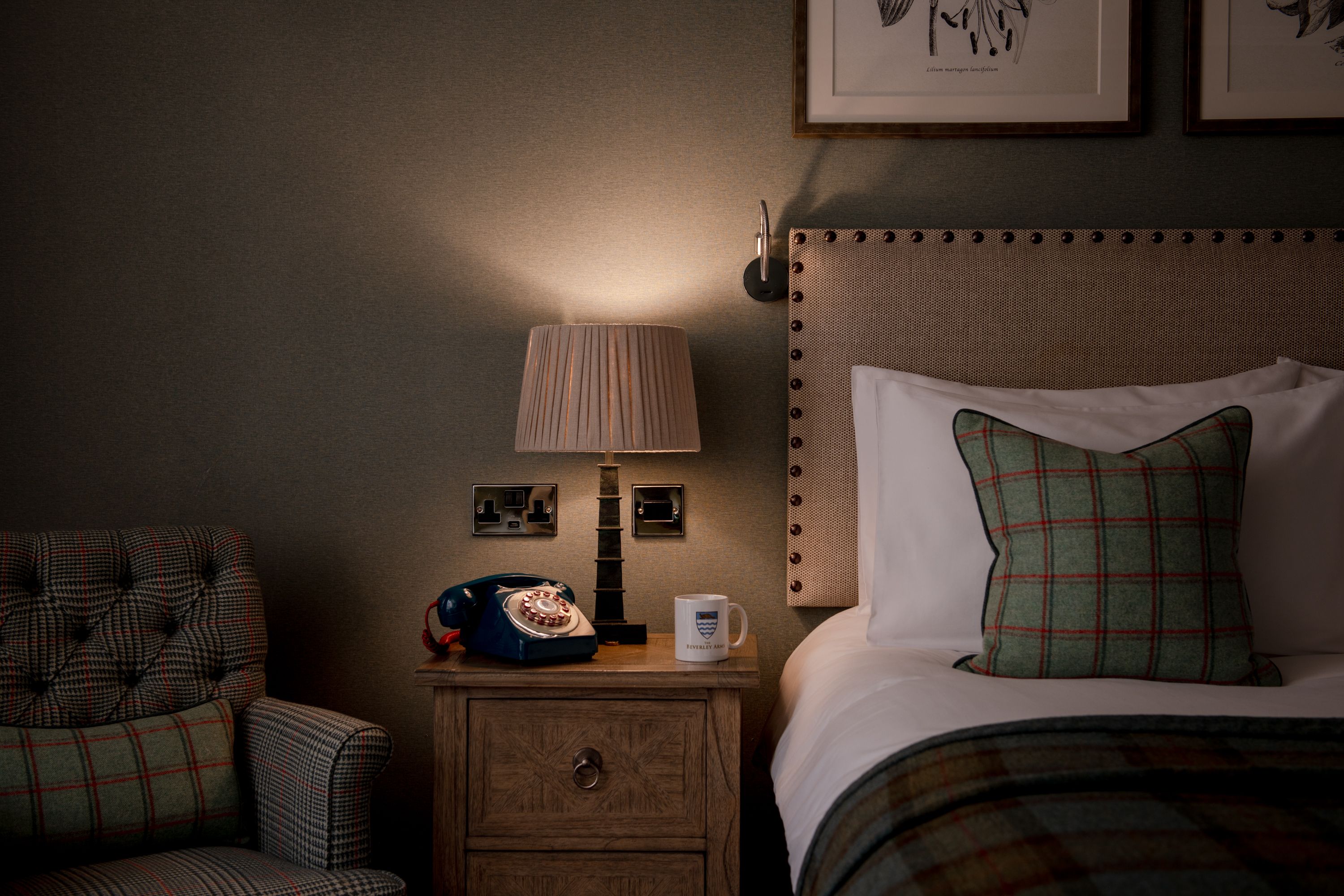 cosy bedroom with side table