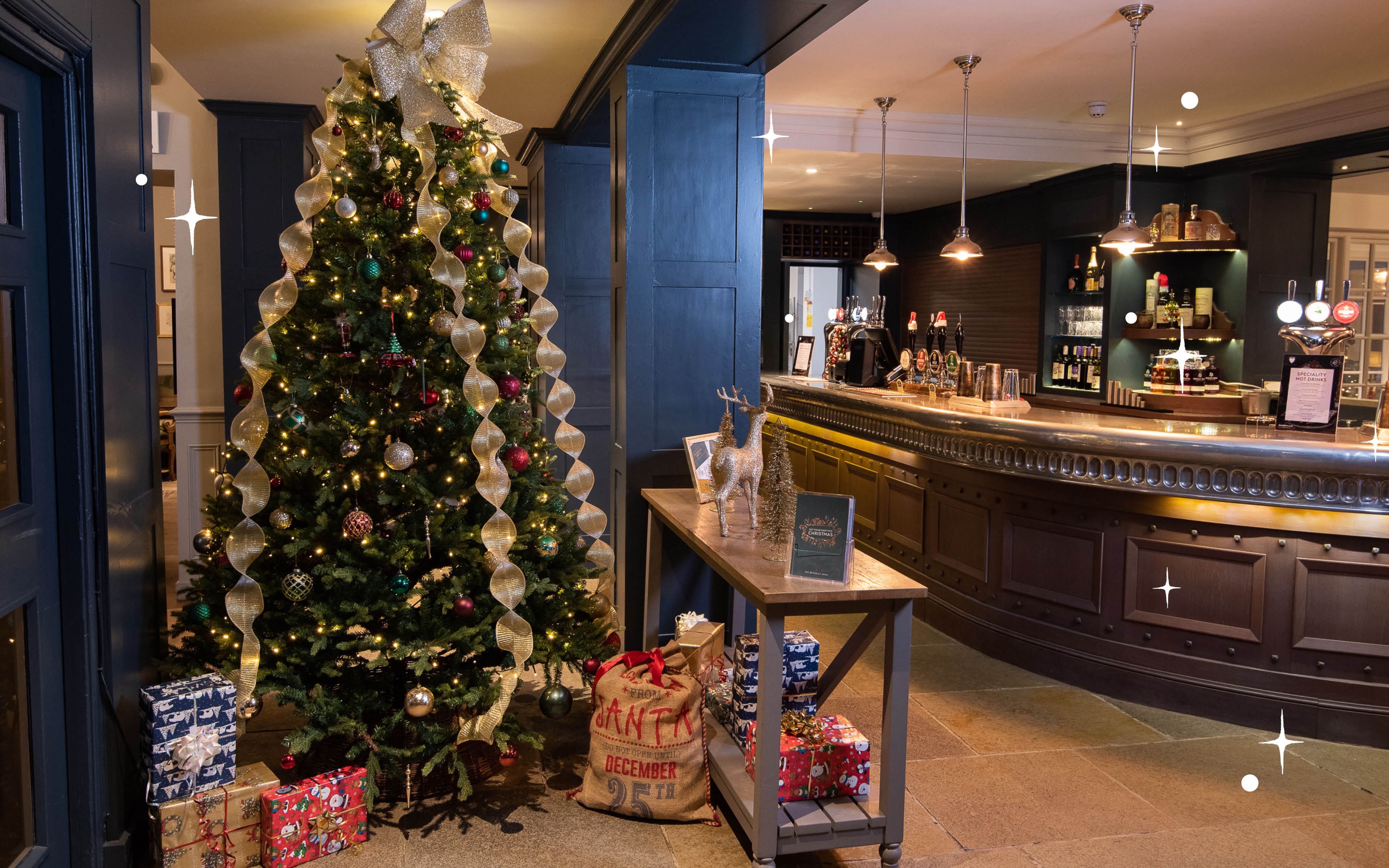 christmas tree in bar